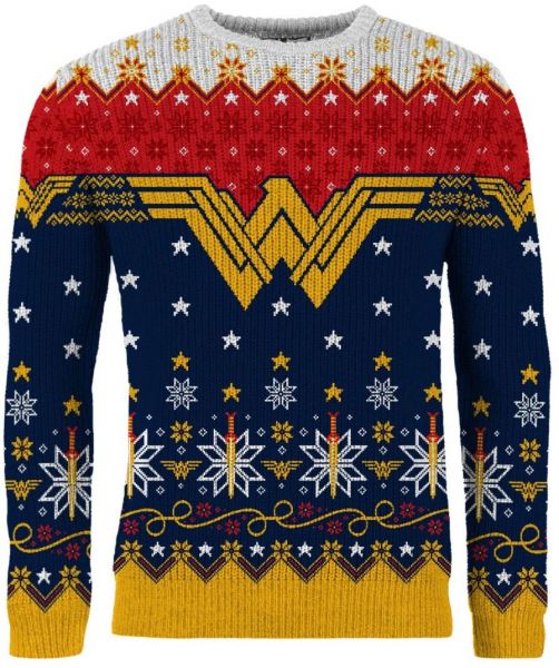 Wonder Woman A Wonder-ful Ugly Christmas Time Ugly Christmas Sweater - Chow Down Movie Store