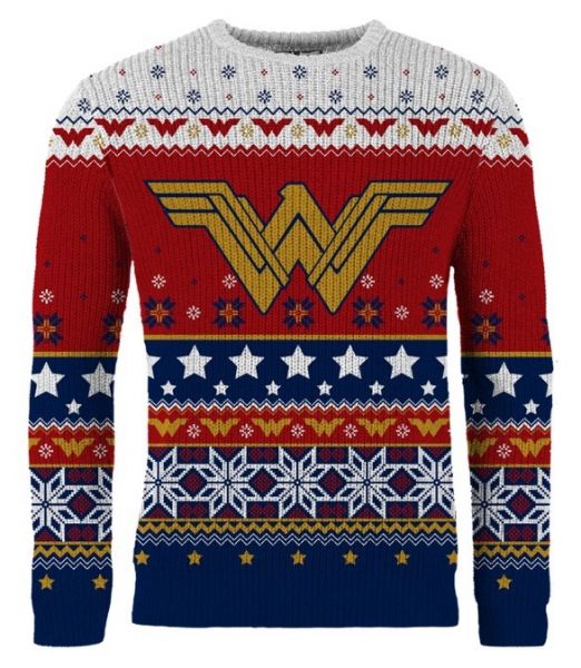 Wonder Woman Winter Wonder-land Ugly Christmas Sweater - Chow Down Movie Store