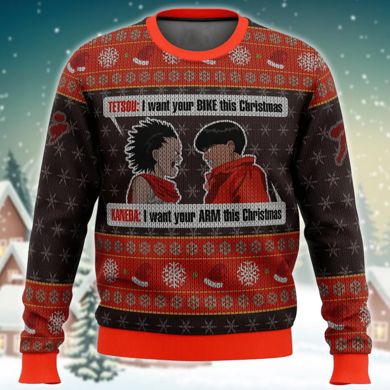 Xmas Akira Project Tetsuo Shima x Kaneda Shotaro Ugly Sweater - Chow Down Movie Store