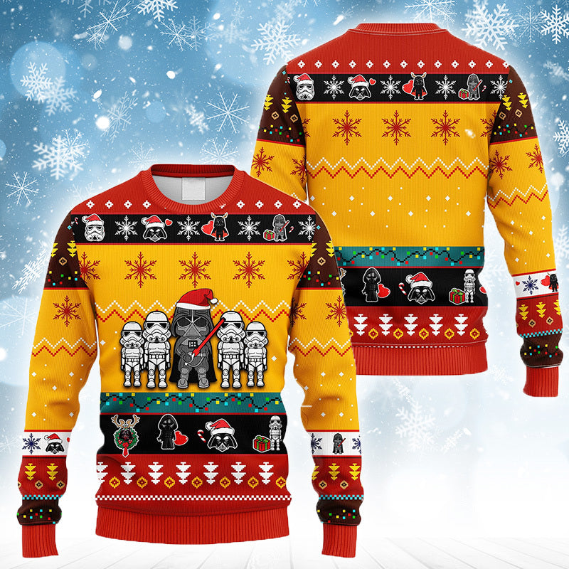 Xmas Santa Darth Vader Ugly Sweater - Chow Down Movie Store