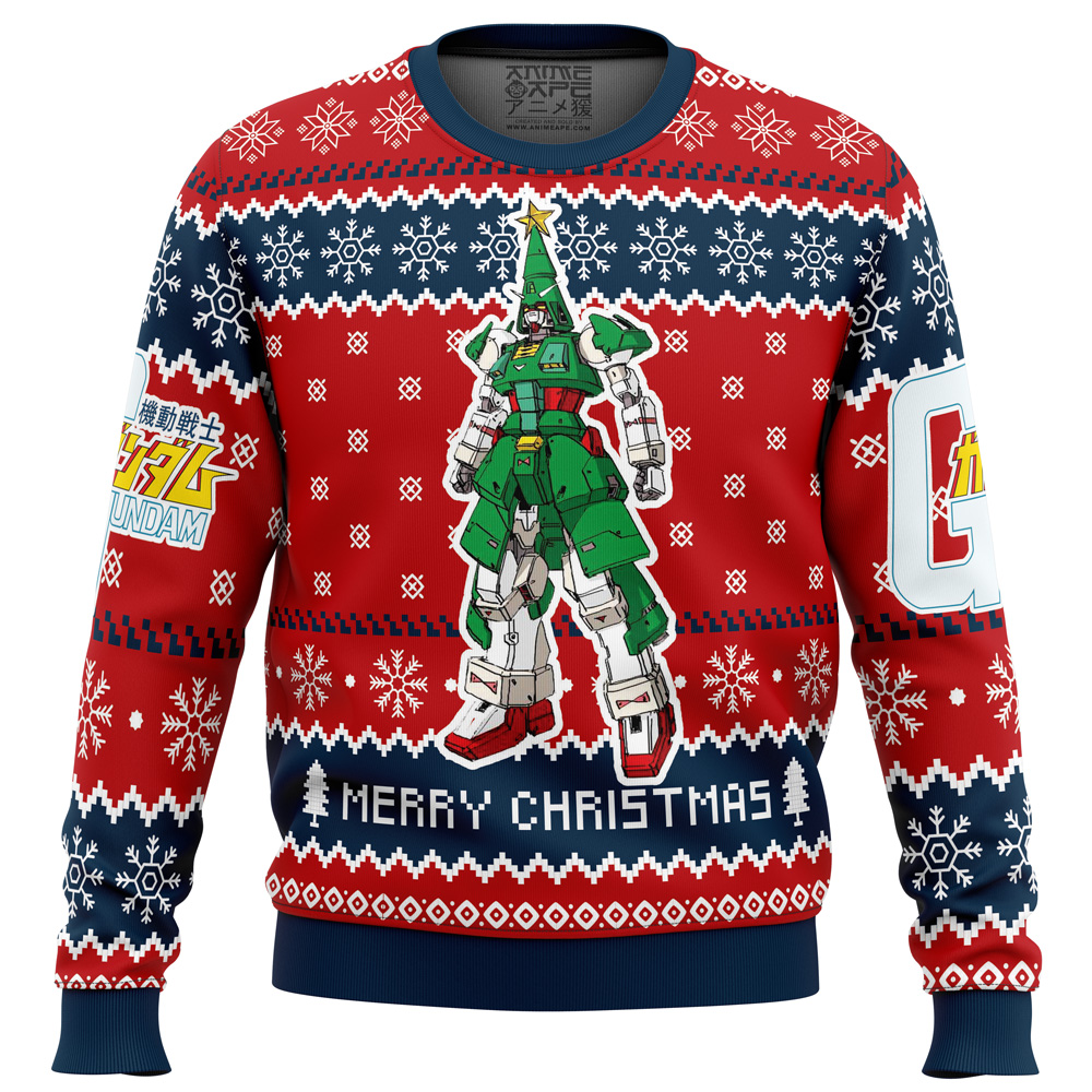 Xmas Tree Gundam Ugly Christmas Sweater - Chow Down Movie Store