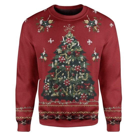 Xmas Tree Ugly Christmas Sweater  Unisex  Full Size  Adult  Colorful  US3800 - Chow Down Movie Store