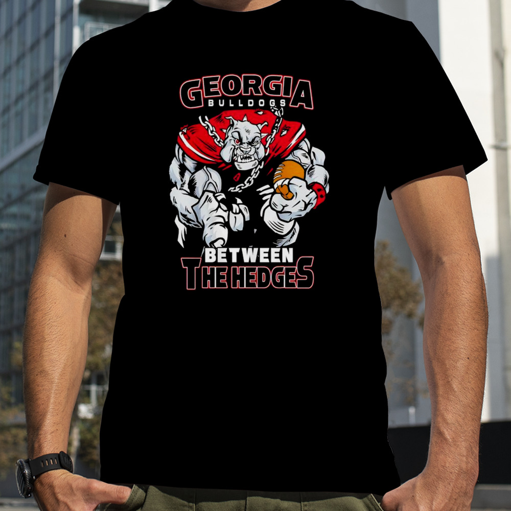 Georgia Bulldogs between the Hedges mascot shirt