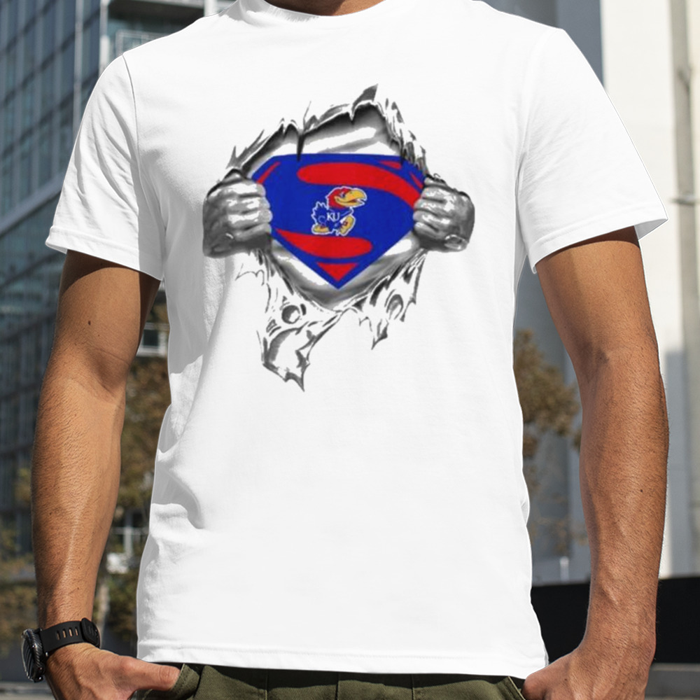 Kansas Jayhawks Blood Inside Superman Shirt