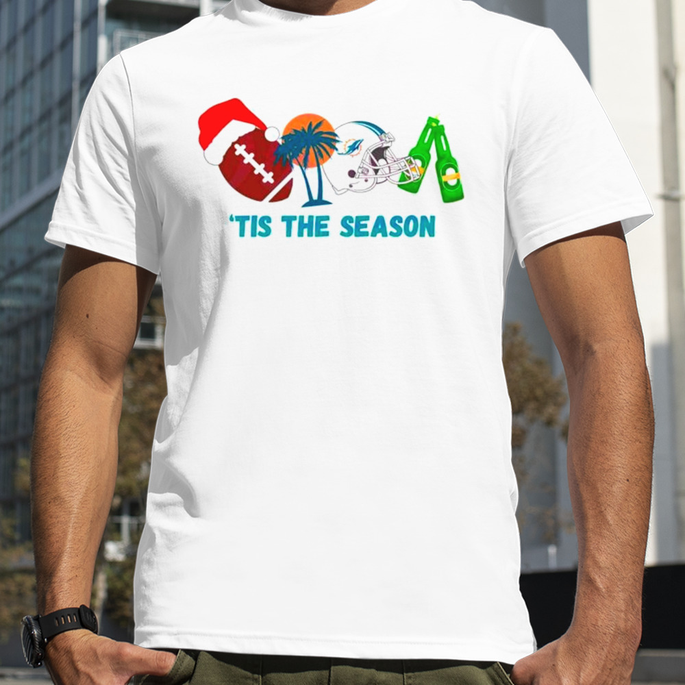 Miami Dolphins Christmas football tis the season shirt