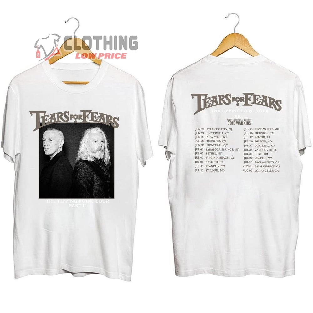 Tears For Fears The Tipping Point Tour 2023 Merch, Tears For Fears Band With Special Guest Cold War Kids T-Shirt