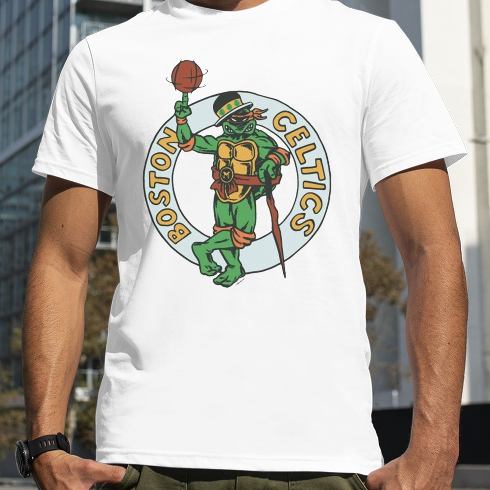 Tmnt michelangelo x Boston celtics fan art shirt