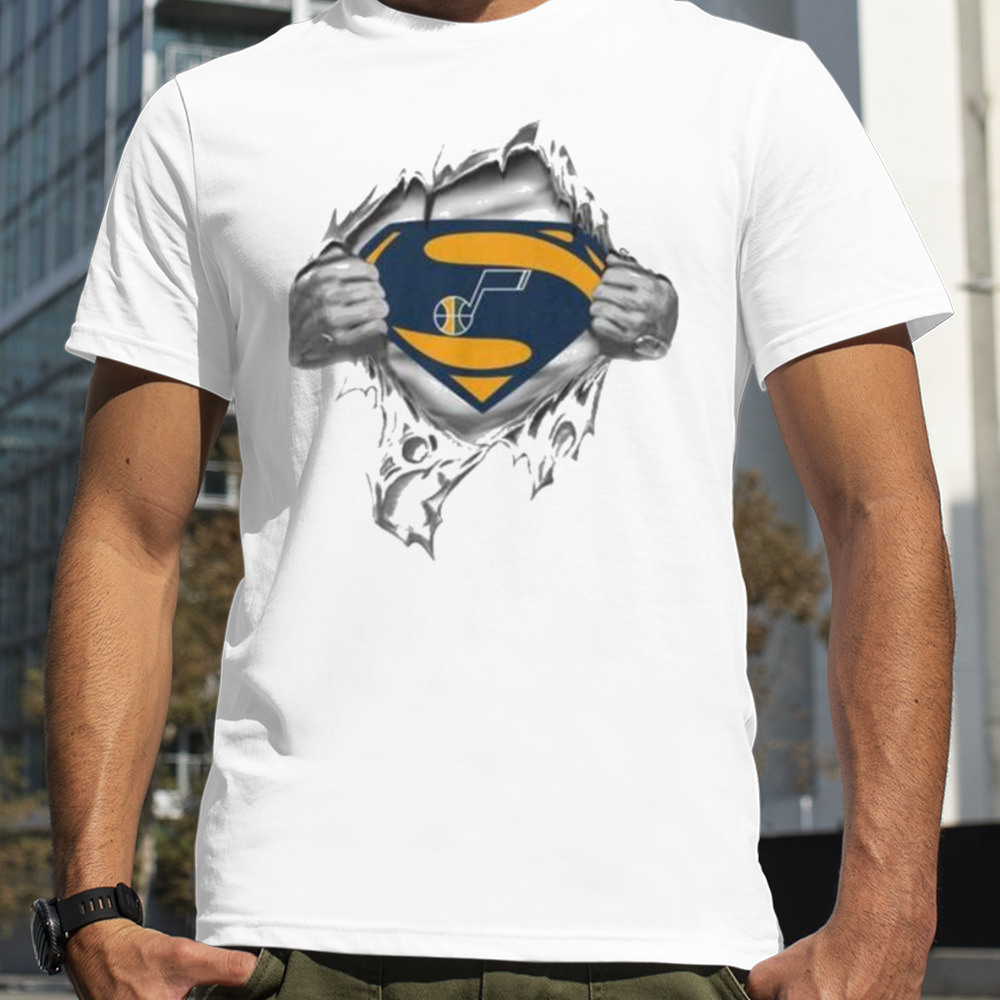 Utah Jazz Blood Inside Superman Shirt