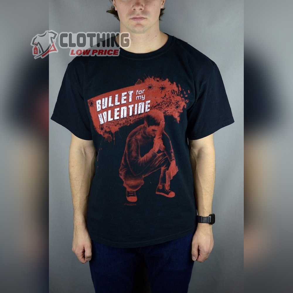 Vintage Bullet For My Valentine Tears Don't Fall T Shirt, Bullet For My Valentine Los Angeles Tour Merch