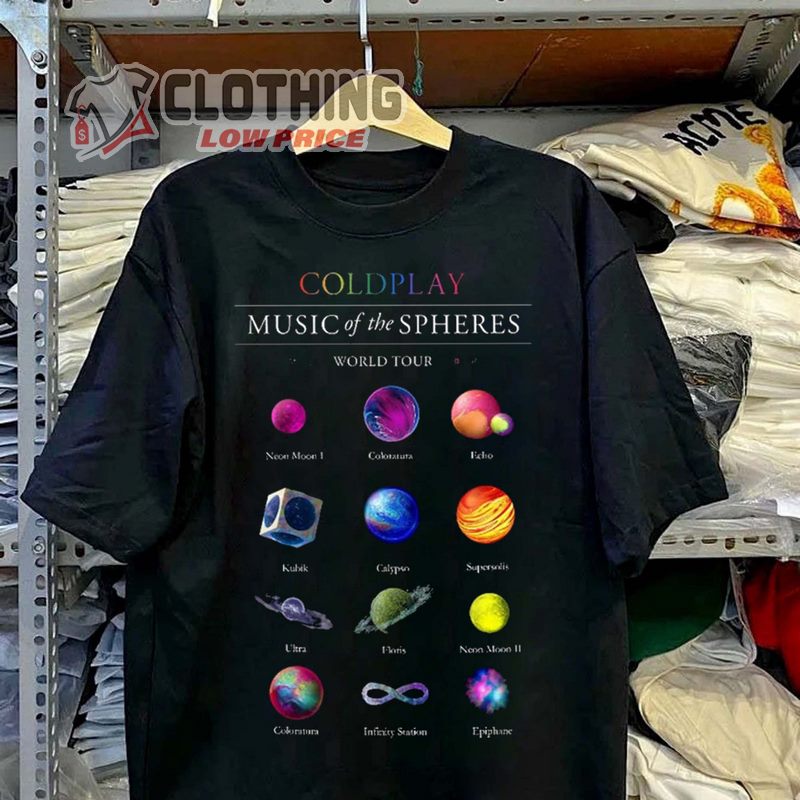 Vintage Coldplay World Tour 2023 Shirt, Coldplay 2023 Music Of The Spheres Tour T- Shirt, Coldplay Tickets 2024 Merch