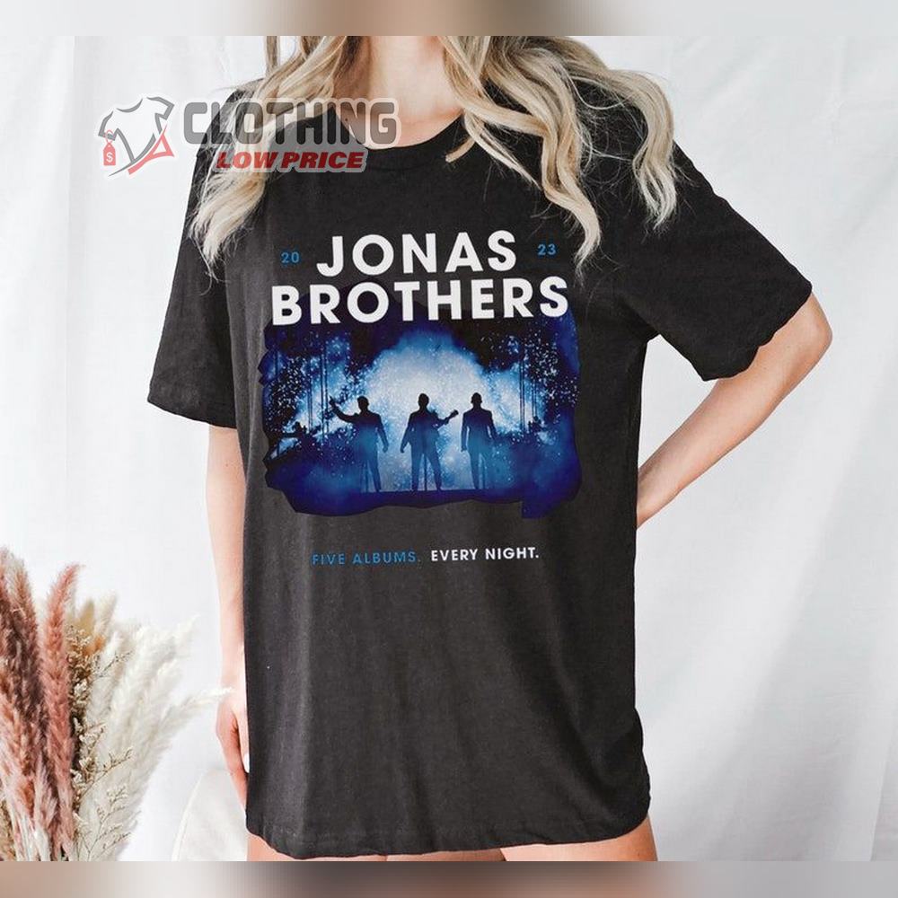 Vintage Five Albums Every Night Jonas Brothers T-Shirt, Jonas Brothers Tour 2023 Shirt, Jonas 90'S Style Sweatshirt, Jonas Brother Merch