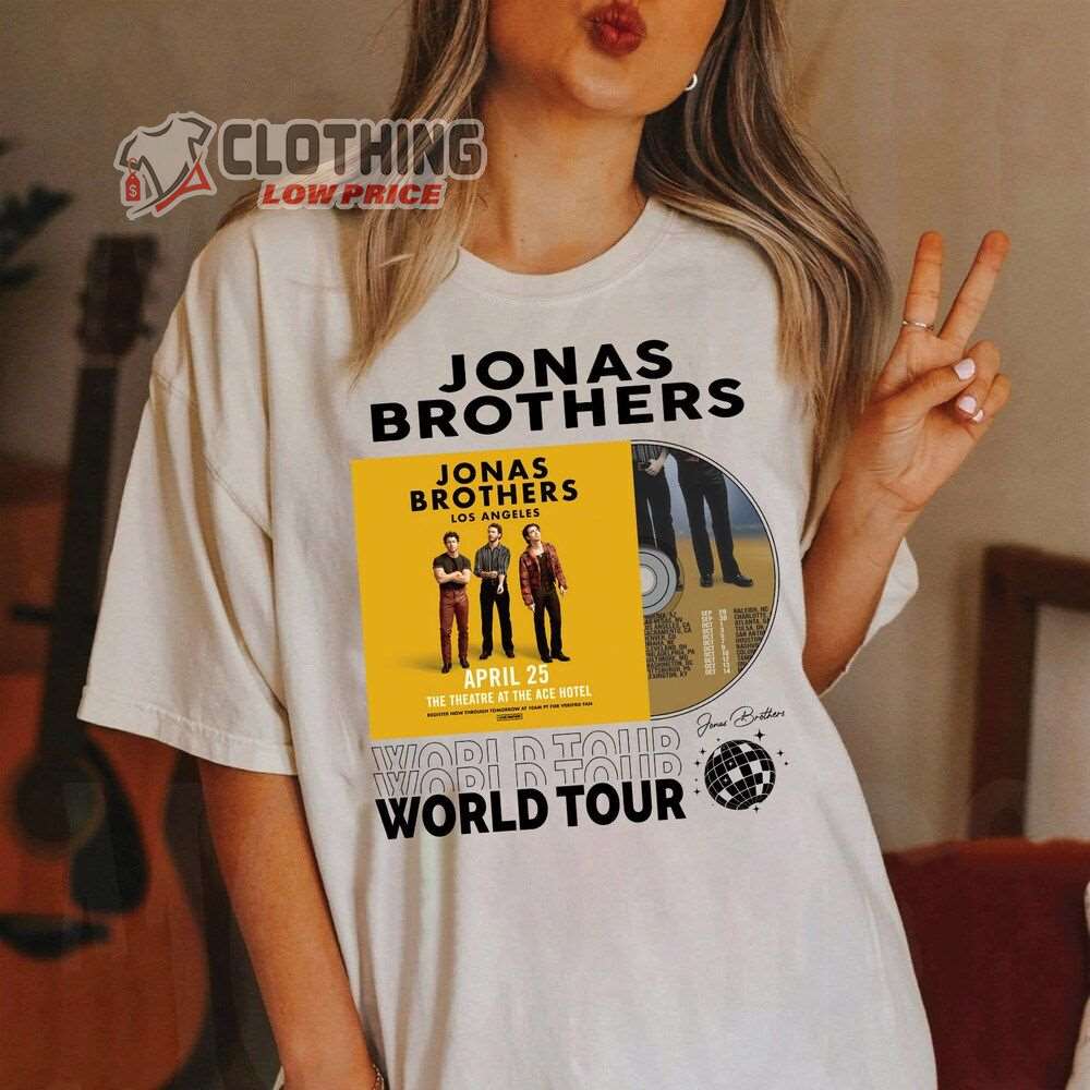 Vintage Jonas Brothers 5 Nights On Broadway Tour 2023 Merch, Jonas Brothers World Tour 2023 T-Shirt