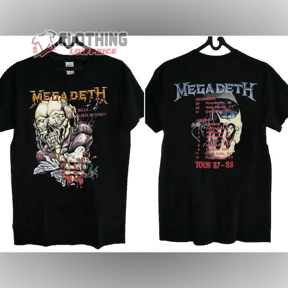 Vintage Megadeth Peace Sells Tour '87-'88 T-shirt, Megadeth Tour T-shirt, Megadeth Killing Time T- Shirt