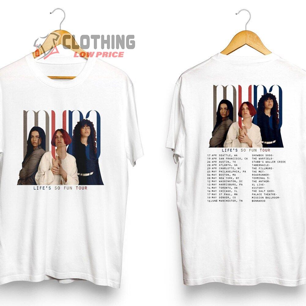 Vintage Muna Life'S So Fun Tour Dates 2023 Merch Muna Music Tour 2023 Shirt Muna World Tour 2023 Tickets T-Shirt