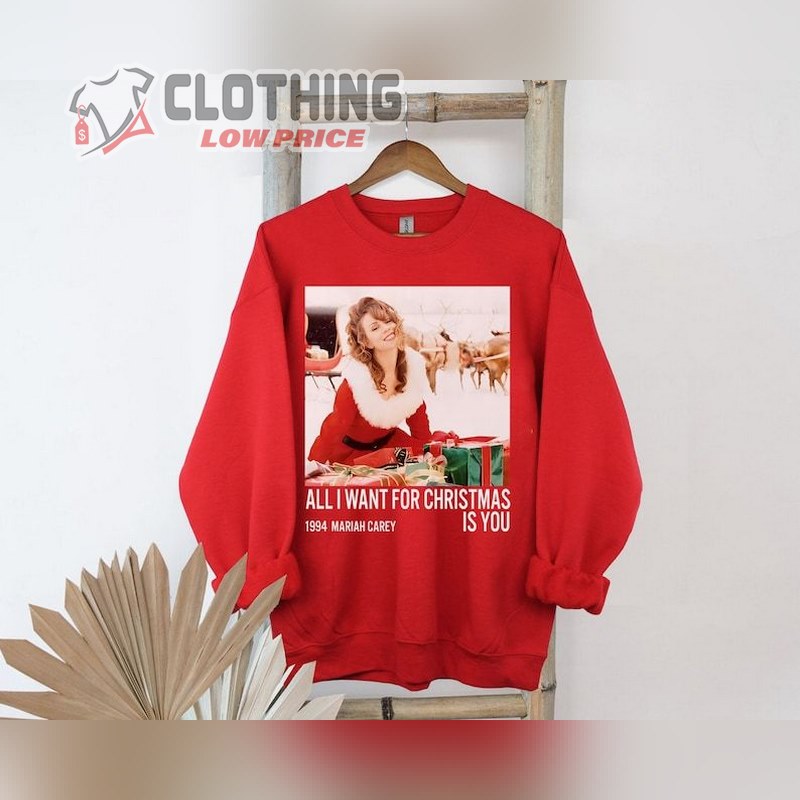 Vintage Retro Mariah Carey 1994 Christmas Shirt, Merry Christmas One And All Tour 2023 Sweatshirt, All I Want For Christmas Sweatshirt, Mariah Carey Christmas Album Merch