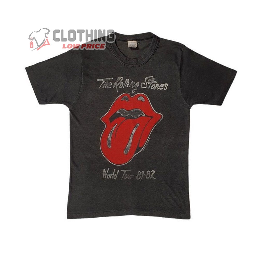 Vintage Rolling Stones 1981-1982 World Tour T Shirt, 80S Mick Jagger Keith Richards Classic Rock N' Roll Tour Tee, Rolling Stones Concert Merch