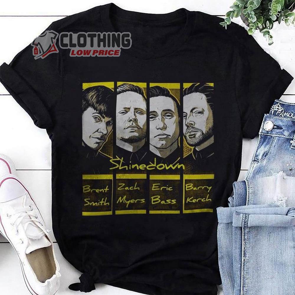 Vintage Shinedown Band Signatures T-Shirt, Shinedown Tour 2023 Shirt, Shinedown Members Shirt, Shinedown 2023 Concert Shirt, Shinedown Graphic Tee