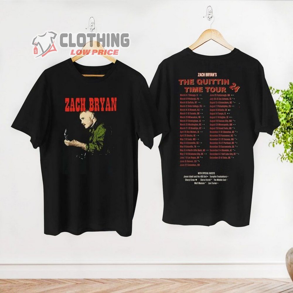 Vintage Zach Bryan Shirt, Zach Bryan The Quittin Time Tour 2024 T-Shirt, Country Music Zach Bryan Shirt, Cowboy Zach Bryan Fan Gift Shirt