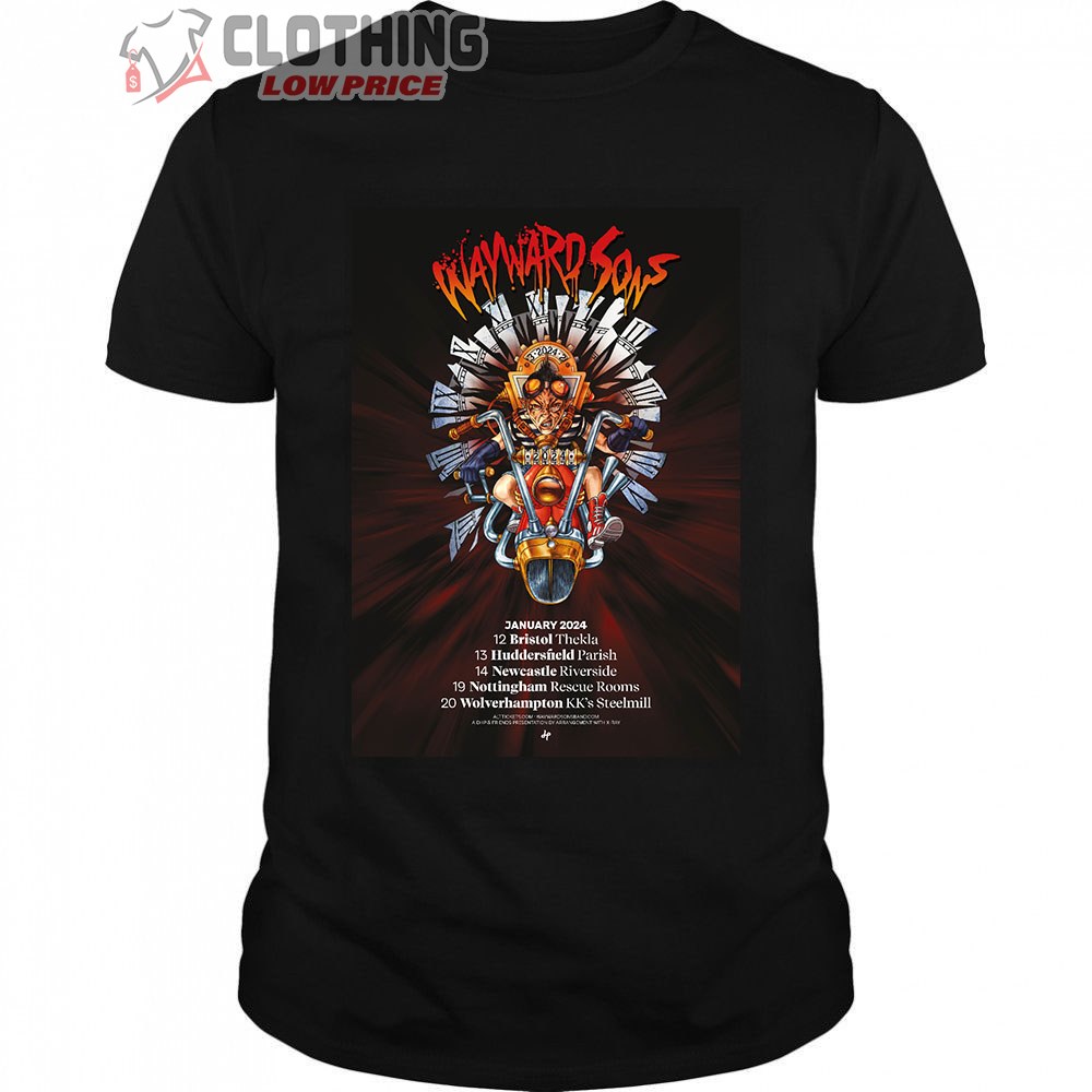 Wayward Sons Tour 2024 UK Merch, Wayward Sons Rock Band Tour 2024 Shirt, Wayward Sons Song T-Shirt