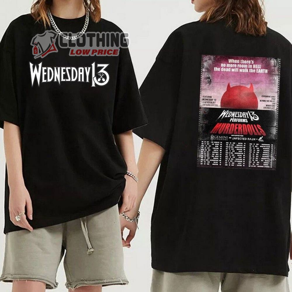 Wednesday 13 Murderdolls Tour 2023 Shirt, Wednesday13 Music 2023 Merch