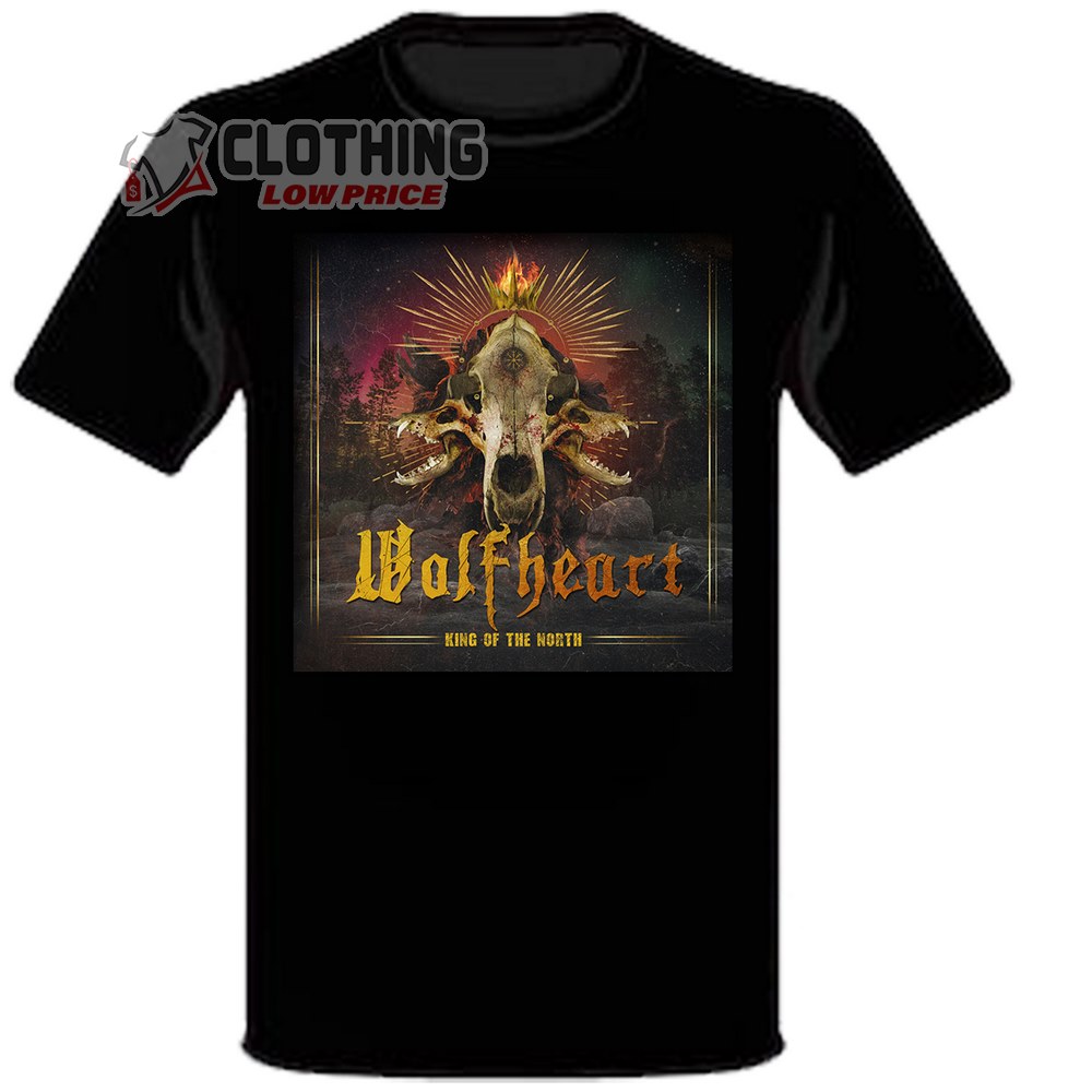 Wolfheart Tour 2023 King Of The North Merch, Wolfheart Uk Tour 2023 Poster T-Shirt