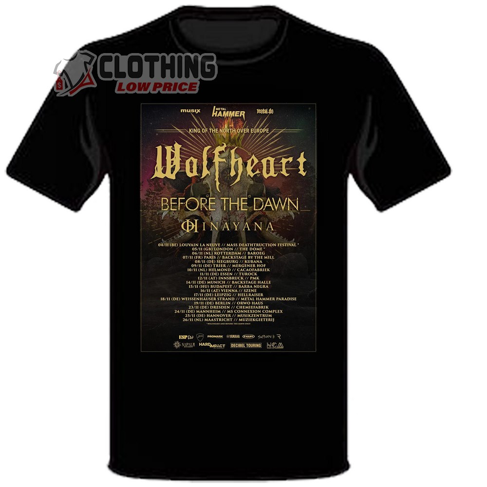 Wolfheart Uk Tour 2023 Dates And Tickets T-Shirt, Wolfheart Tour 2023 King Of The North Merch