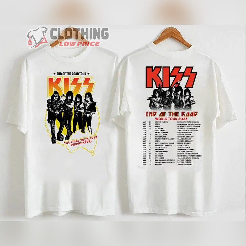 World Tour Kiss Band 2023 Shirt, End Of The Road Tour Kiss Band Merch