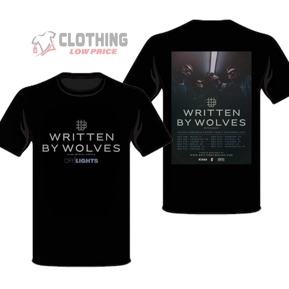 Written By Wolves 2023 UK Tour Dates And Ticketmaster T-Shirt