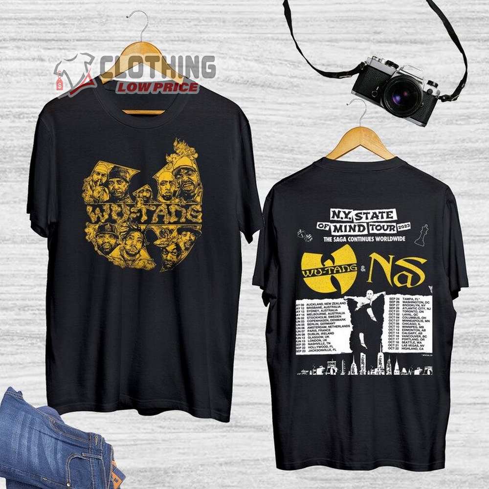 Wu-Tang And Nas World Tour 2023 Merch, NY State Of Mind Tour Shirt, Wu Tang Clan Shirt