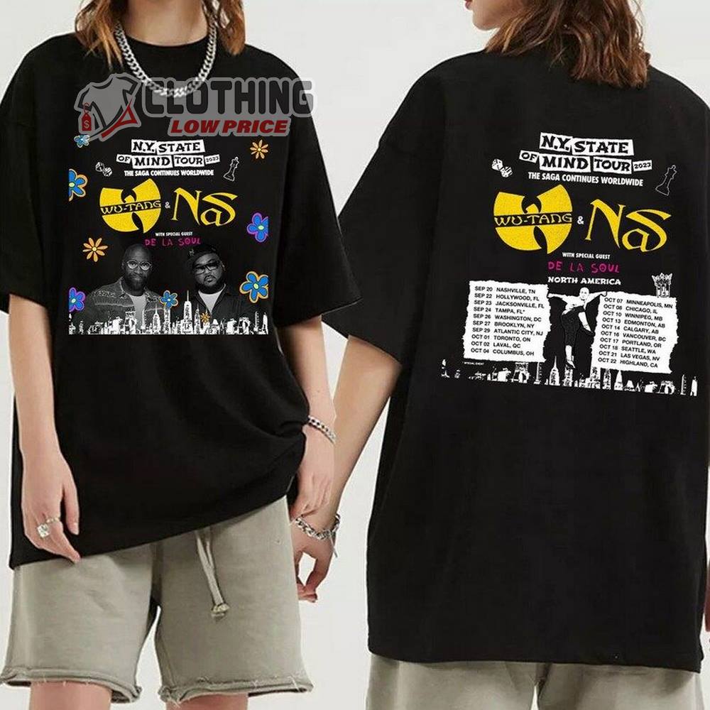 Wu-Tang Clan And Nas Tour With De La Soul Sweatshirt, My State Of Mind Tour 2023 Shirt, Wu Tang Clan Merch