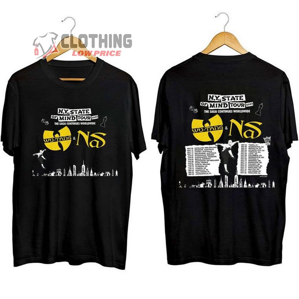 Wu-Tang My State Of Mind Tour 2023 Shirt, Wu Tang Clan Shirt, Wu-Tang And Nas Tour Shirt