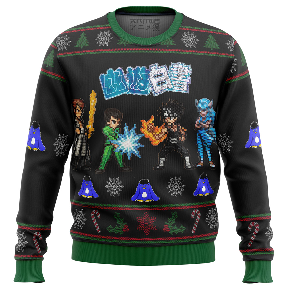 YU YU HAKUSHO Ghost Fighter Characters Ugly Christmas Sweater - Chow Down Movie Store