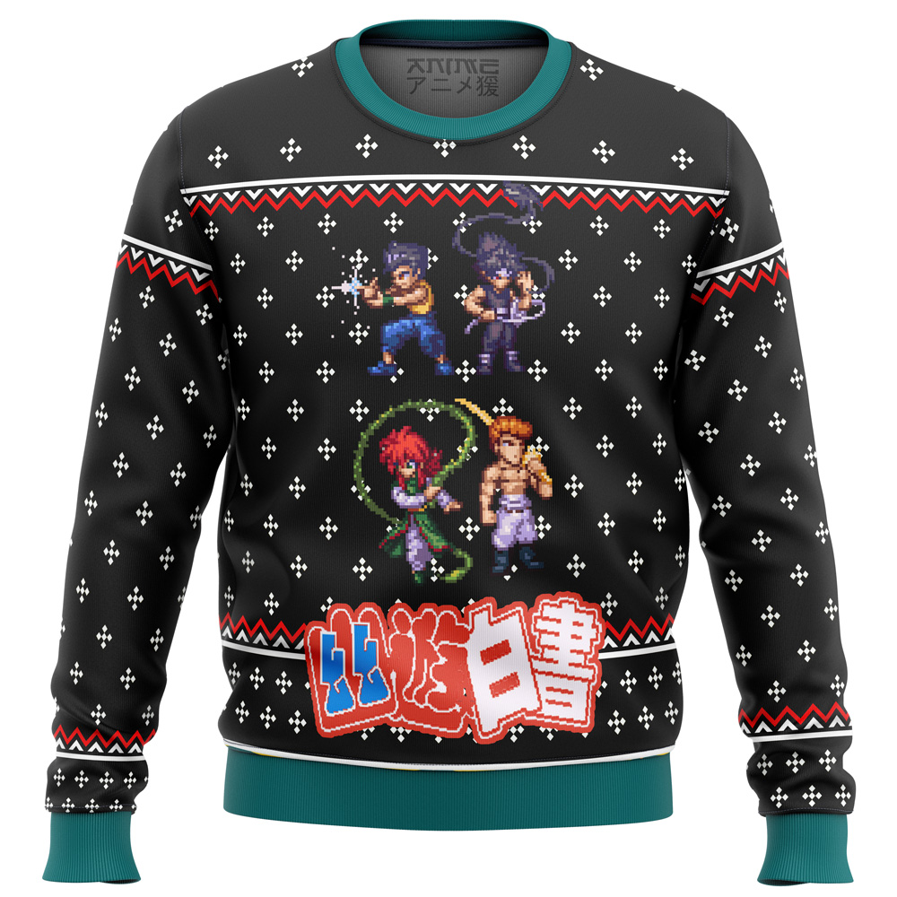 YU YU HAKUSHO Ghost Fighter Sprite Ugly Christmas Sweater - Chow Down Movie Store