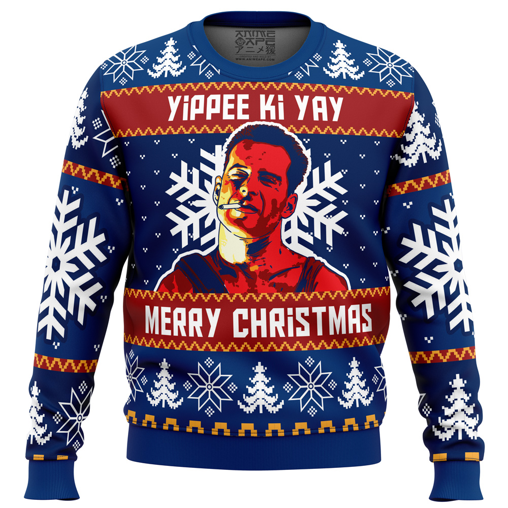 Yippee Ki Yay Die Hard Ugly Christmas Sweater - Chow Down Movie Store