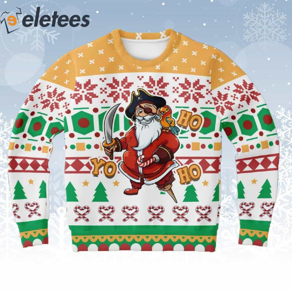 Yo Ho Ho Pirate Santa Ugly Christmas Sweater