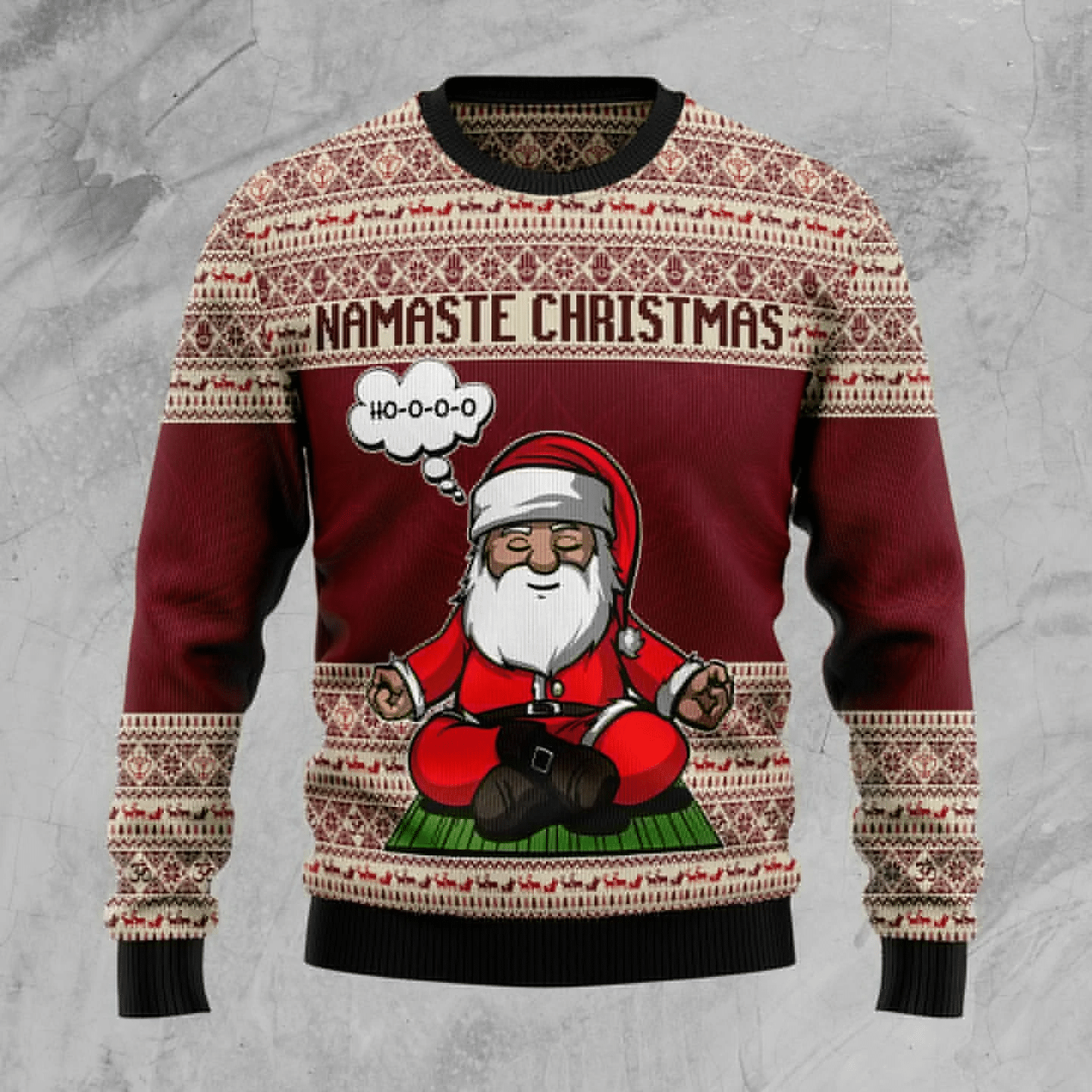 Yoga Santa Clause Ugly Christmas Sweater US1290 - Chow Down Movie Store