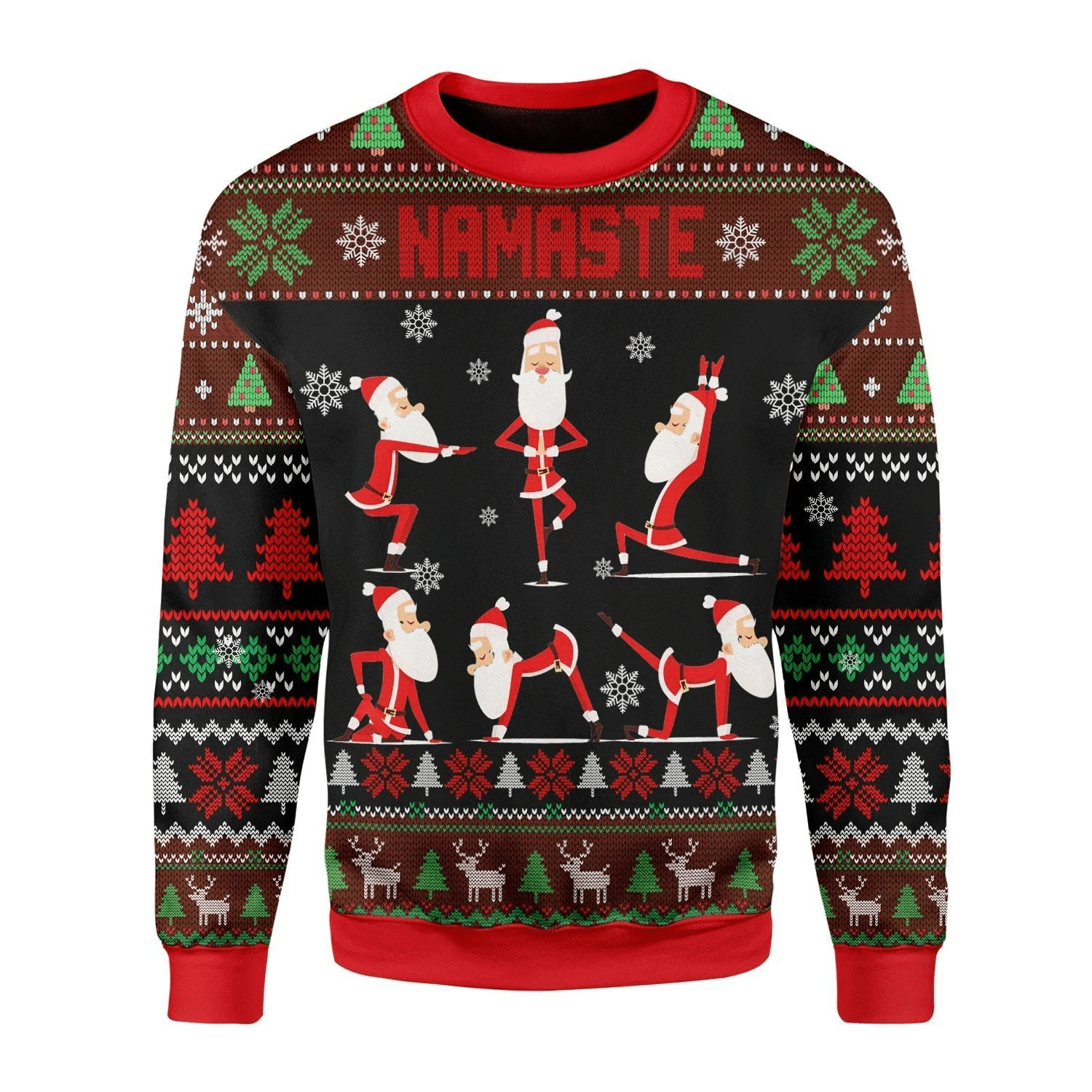 Yoga Ugly Christmas Sweater US3424 - Chow Down Movie Store