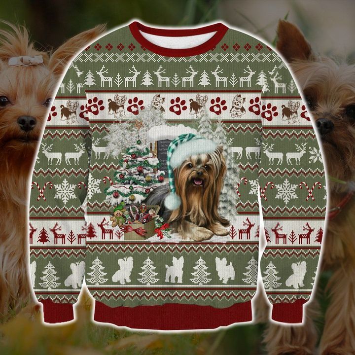 Yorkie Love Christmas Ugly Christmas Sweater US1945 - Chow Down Movie Store