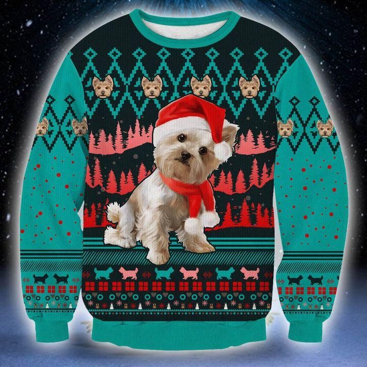 Yorlshire Terrier Ugly Christmas Sweater US1947 - Chow Down Movie Store