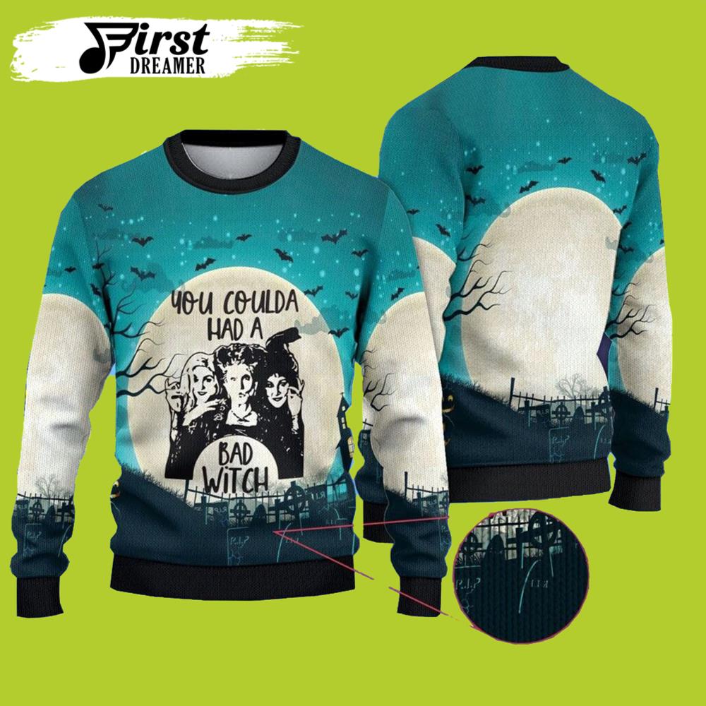 You Could Had A Bad Hocus Pocus Ugly Christmas Sweater - Chow Down Movie Store