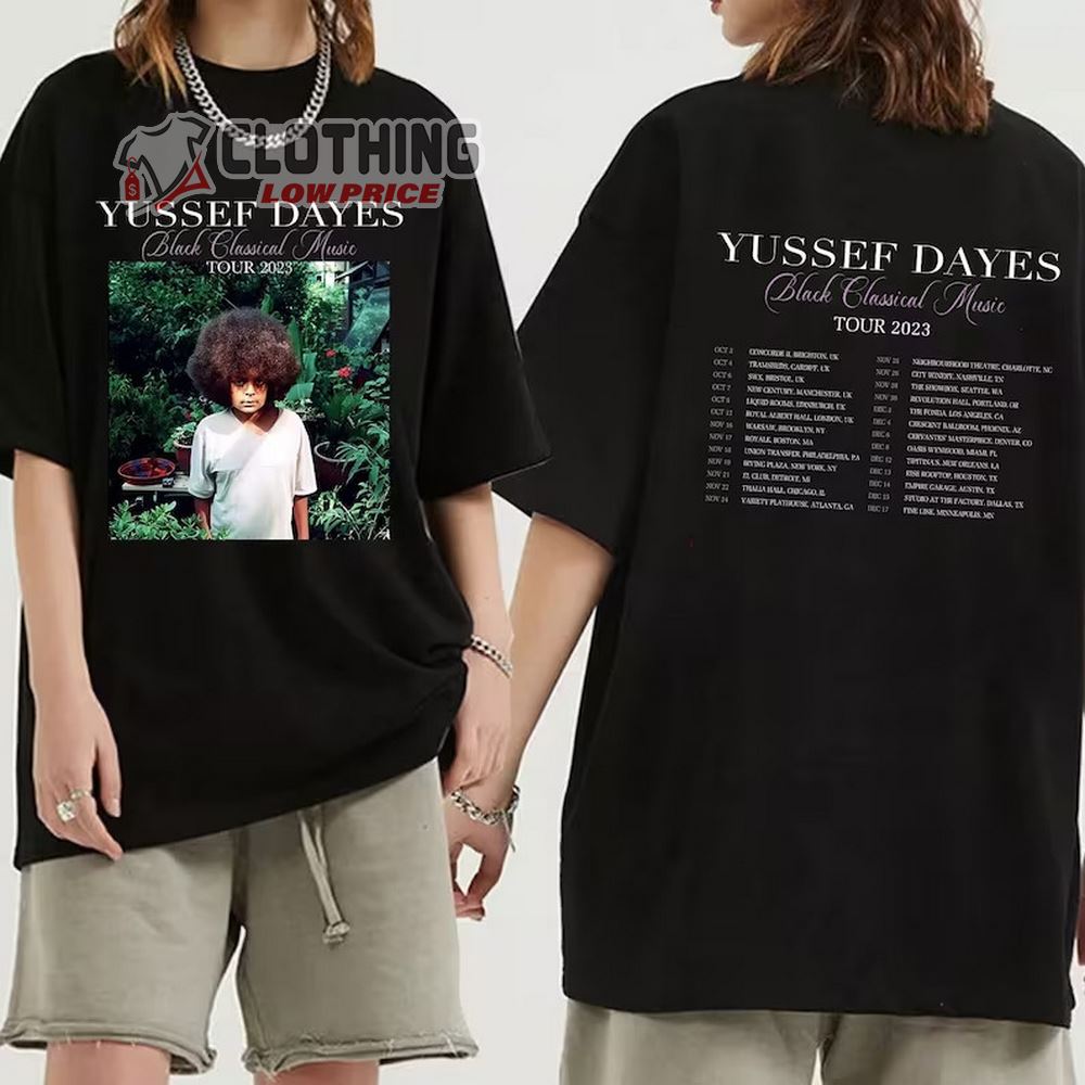 Yussef Dayes Black Classical Music 2023 Tour Merch, Classical Music 2023 Tour Tickets Shirt, Yussef Dayes Music 2023 UK Tour T-Shirt