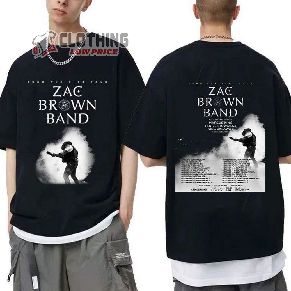 Zac Brown Band The Fire Tour 2023 Unisex T-Shirt, Zac Brown Tour Dates 2023 Shirt, Zach Brown Band The Fire Tour Concert Sweatshirt