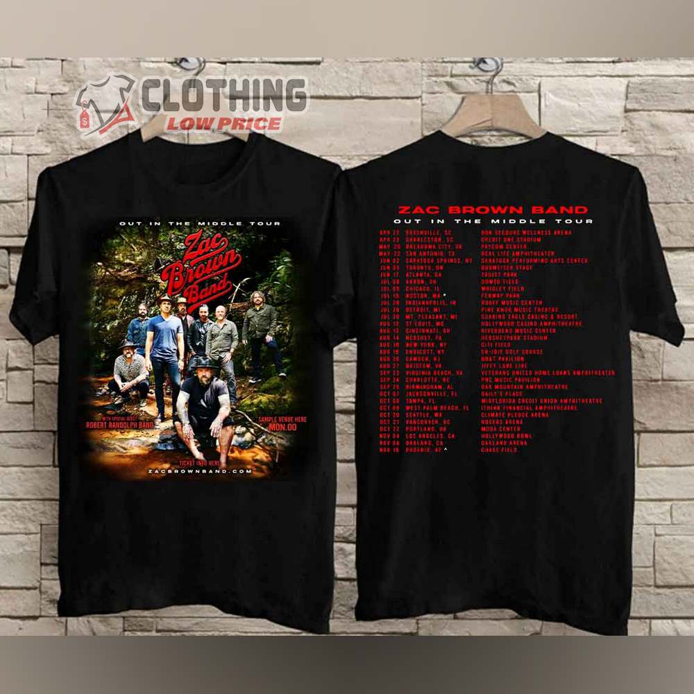 Zac Brown Tour Dates 2023 Shirt, Zac Brown Band Out In The Middle Tour 2022 Shirt, Zac Brown Tribute Band Shirt