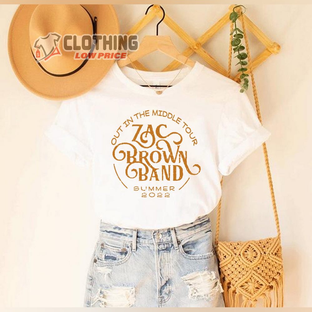 Zac Brown Tour Dates 2023 Shirt, Zac Brown Band Out In The Middle Tour T- Shirt, Guitar Player Zac Brown Band Merch