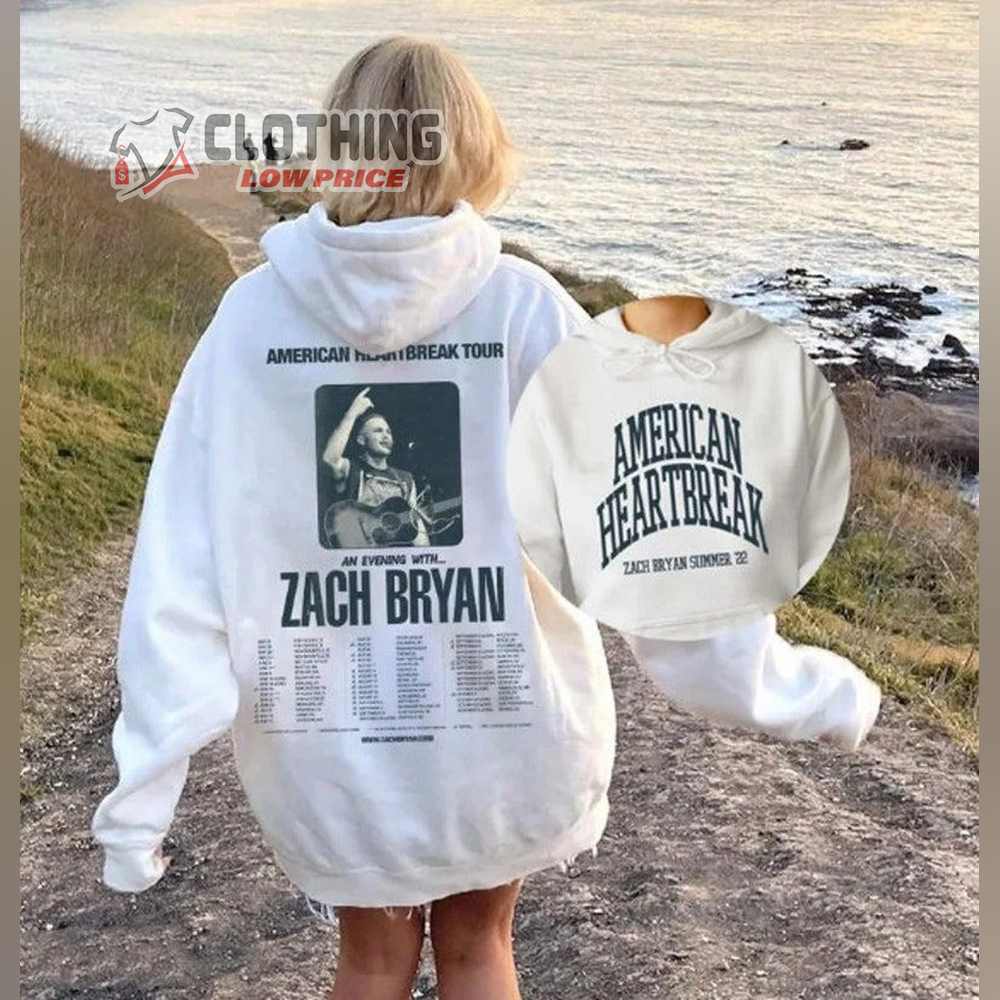 Zach Bryan American Heartbreak Tour Merch Zach Bryan Detroit Hoodie T-Shirt