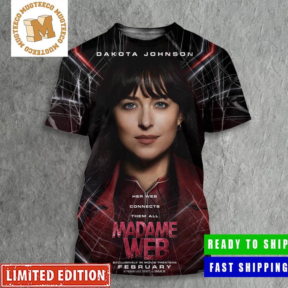 Marvel Madame Web By Dakota Johnson Exclusively In Movie Theaters February Character Poster All Over Print Shirt