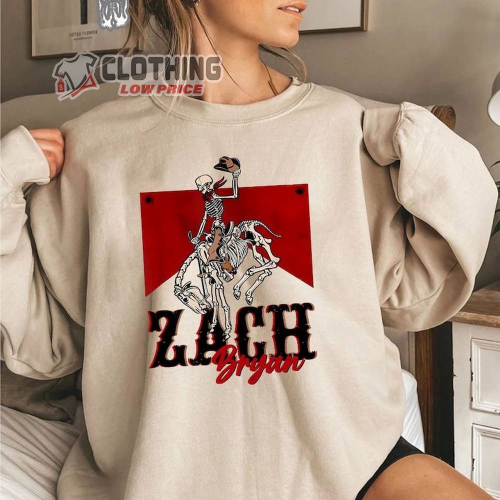 Zach Bryan Skeleton Western T-Shirt, Zach Bryan Something In The Orange Sweatshirt, Zach Bryan Cowboy Merch