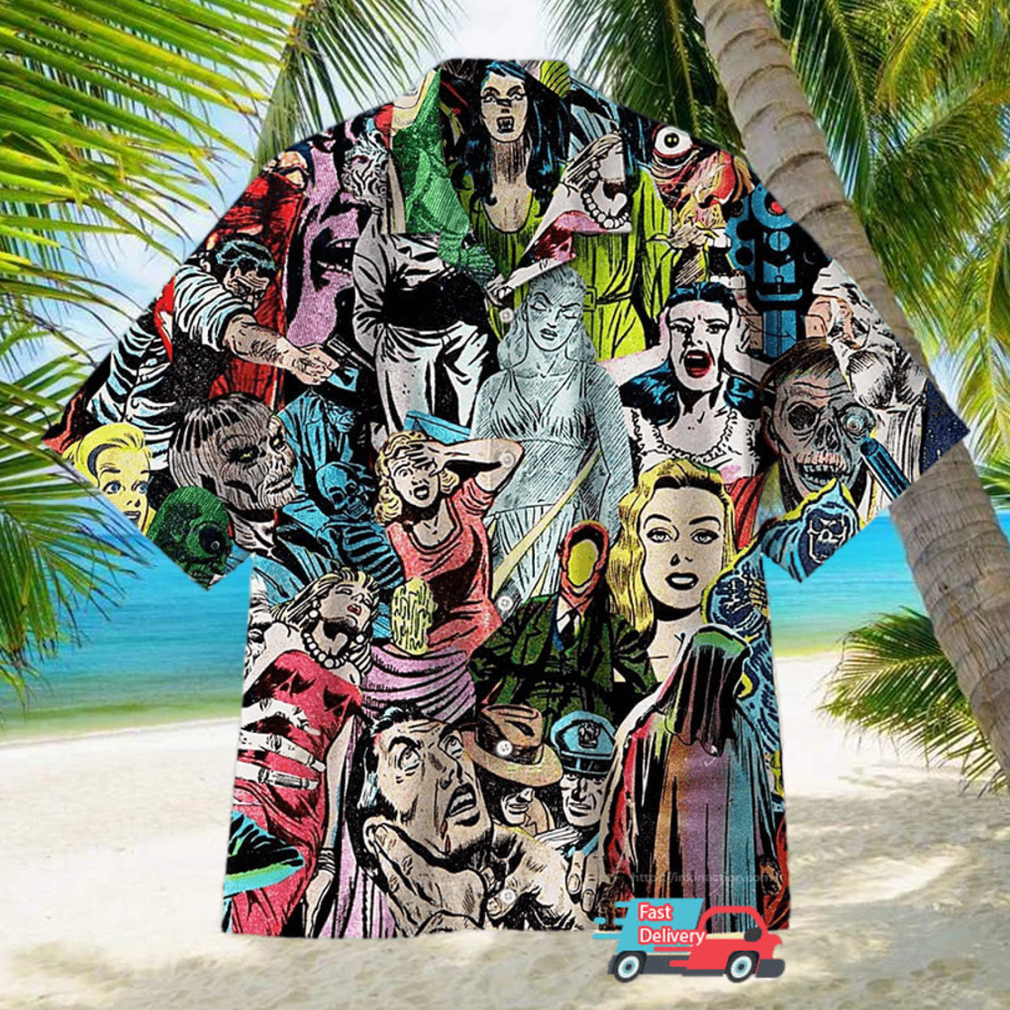 1950S Horror Comics Collage Hawaiian Shirt - Limotees