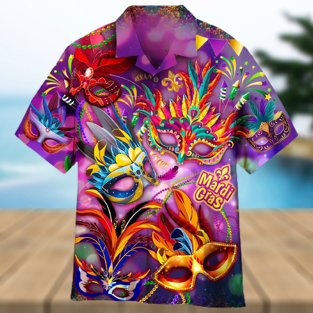 2023 Mardi Gras Mask Hawaiian Shirt - Limotees