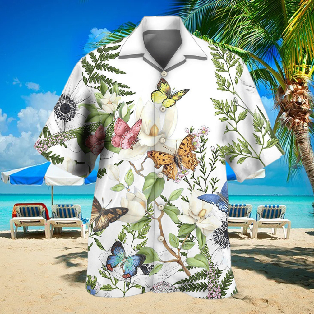 3D Butterfly Floral Beautiful Aloha Summer Beach Hawaiian Shirt - Limotees